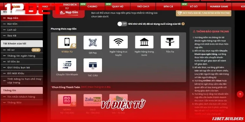 Sử dụng ví điện tử nạp tiền trải nghiệm dịch vụ cá cược thể thao đẳng cấp